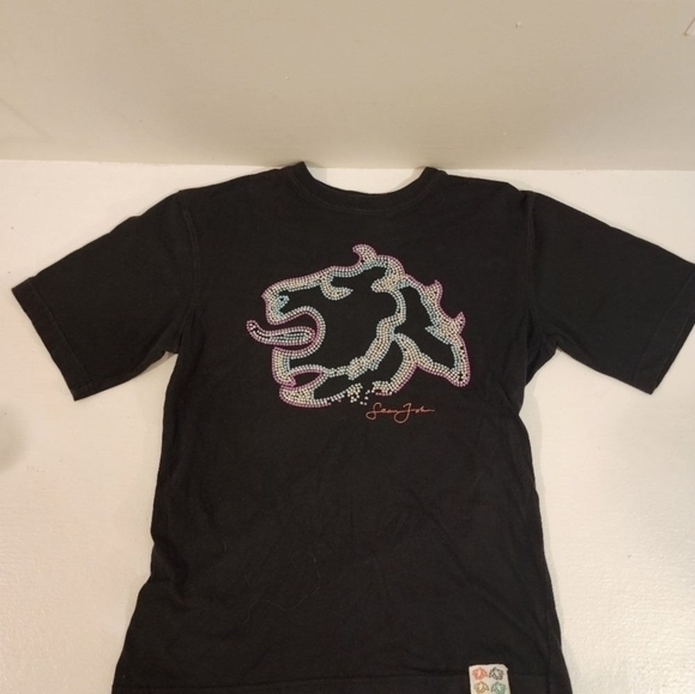 Sean John Girls Short Sleeve Black Tshirt Size M‎ 10/12